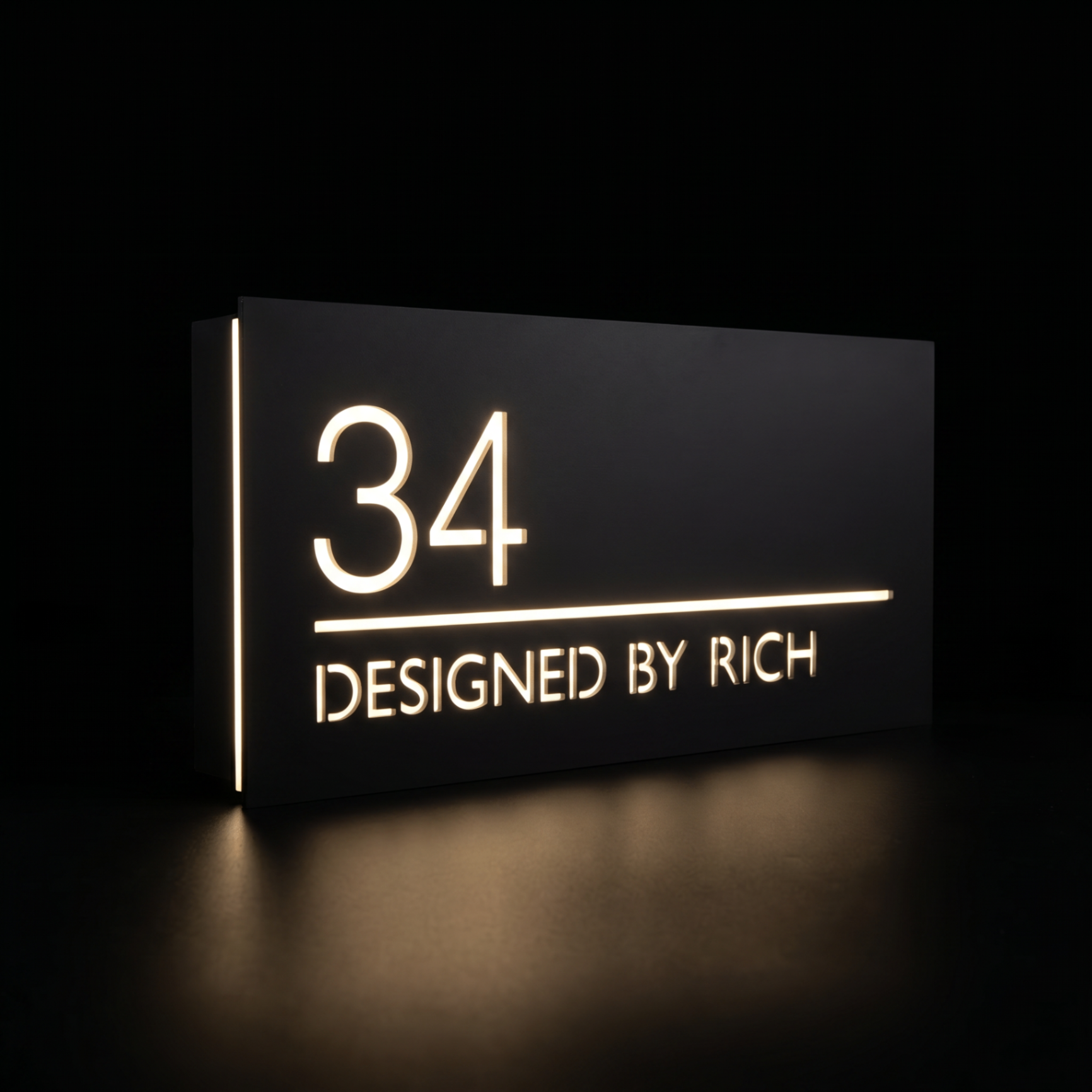 LED Solar House Number Sign close up